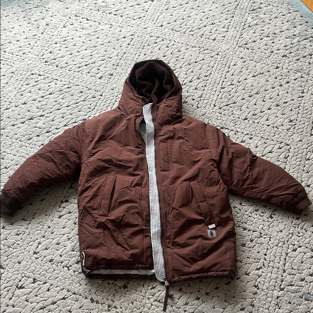 Free People Roaming On Reversible Parka Sky Blue Quilted Puffer Jacket - Picture 2 of 6